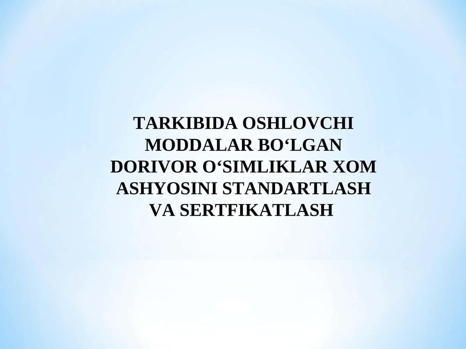 Oshlovchi moddalar 1