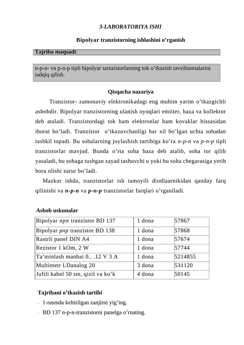 Bipolyar npn tranzistor BD 137 1
