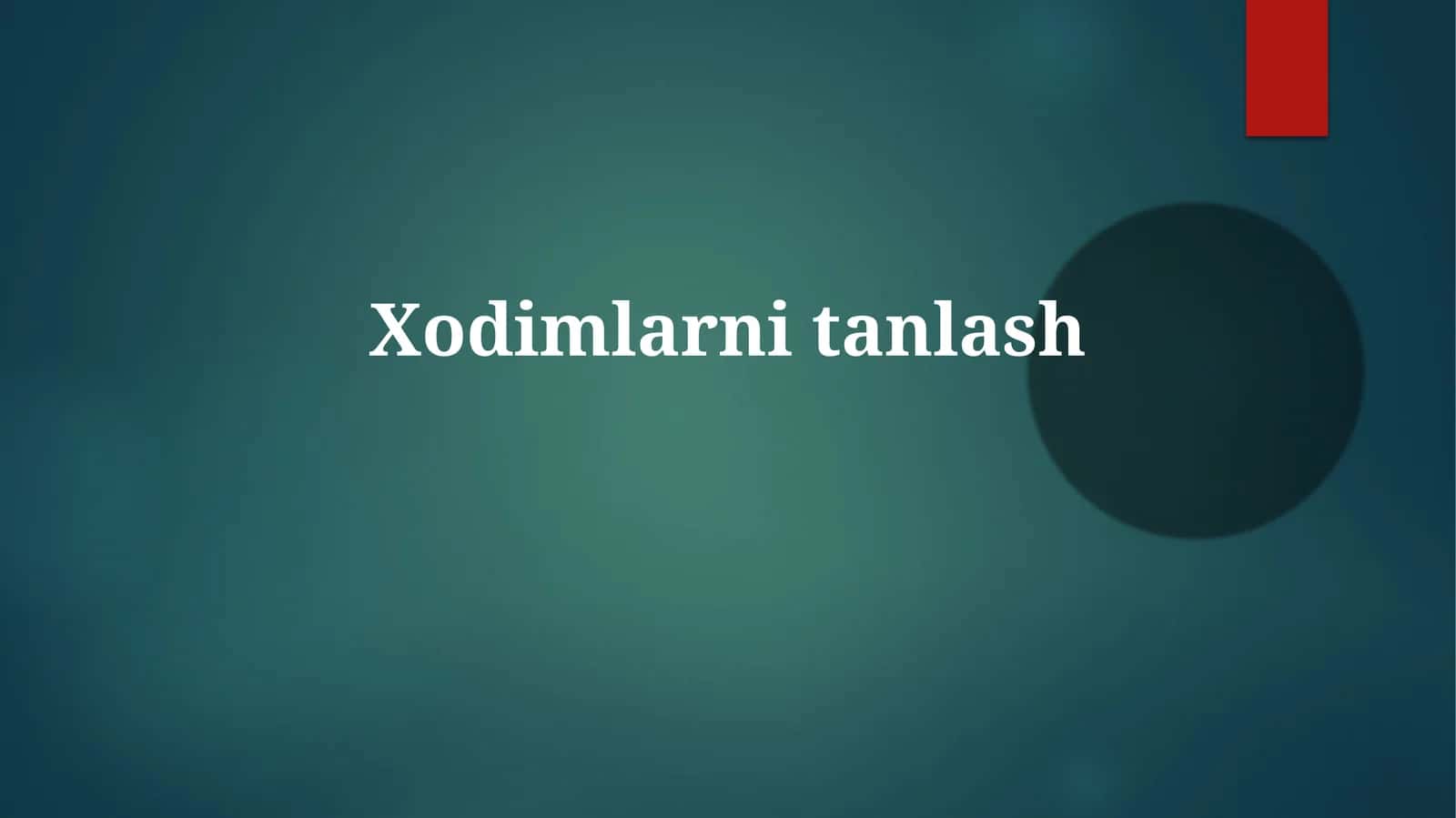Xodimlarnitanlash 1