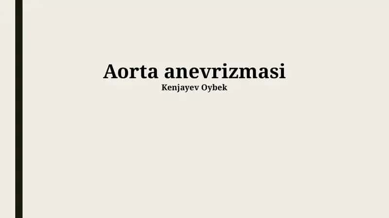 Aorta anevrizmasi 1