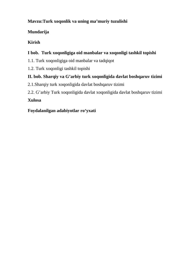 Turk xoqonlik va uning ma’muriy tuzulishi 1