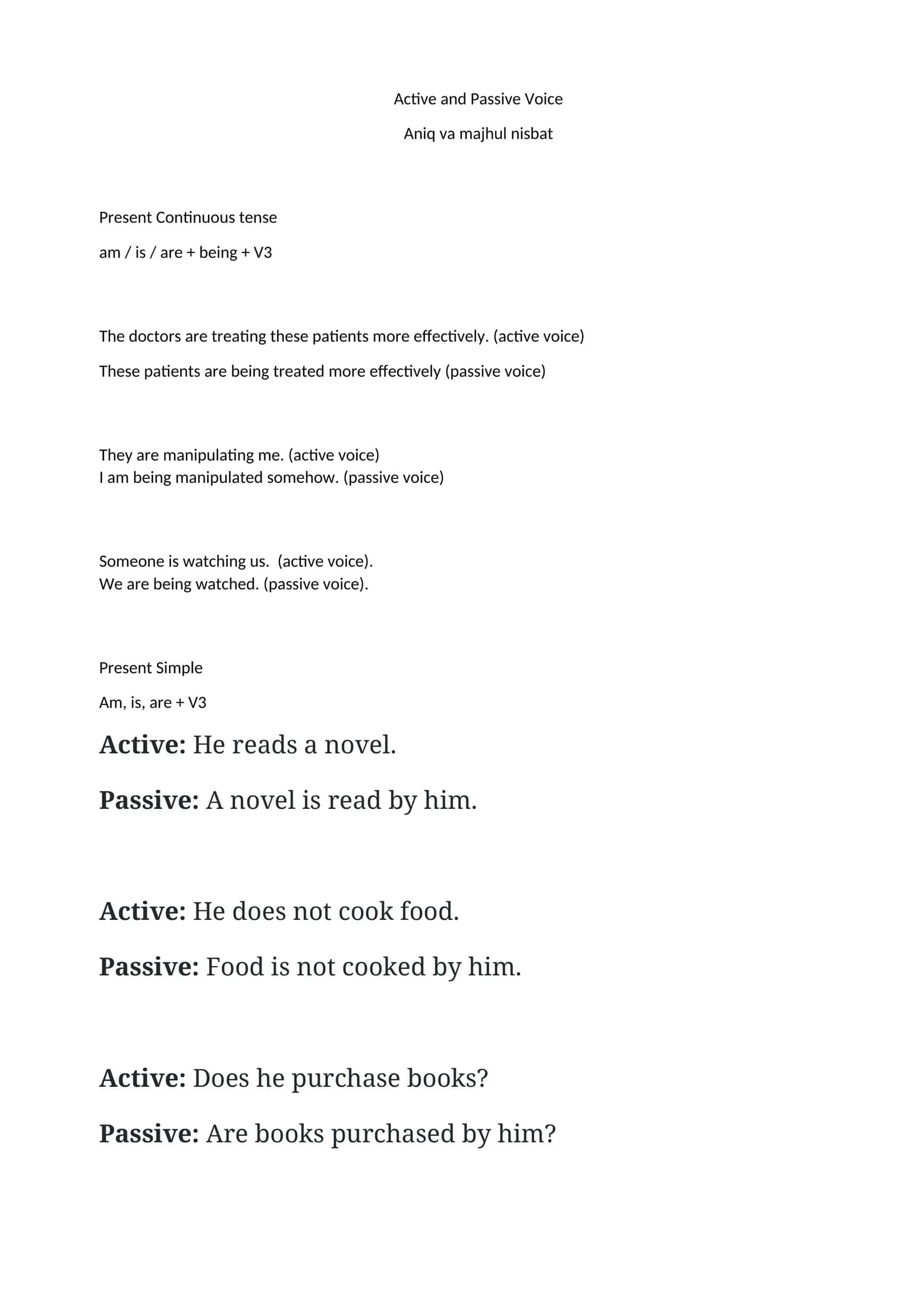 Active and Passive Voice 1