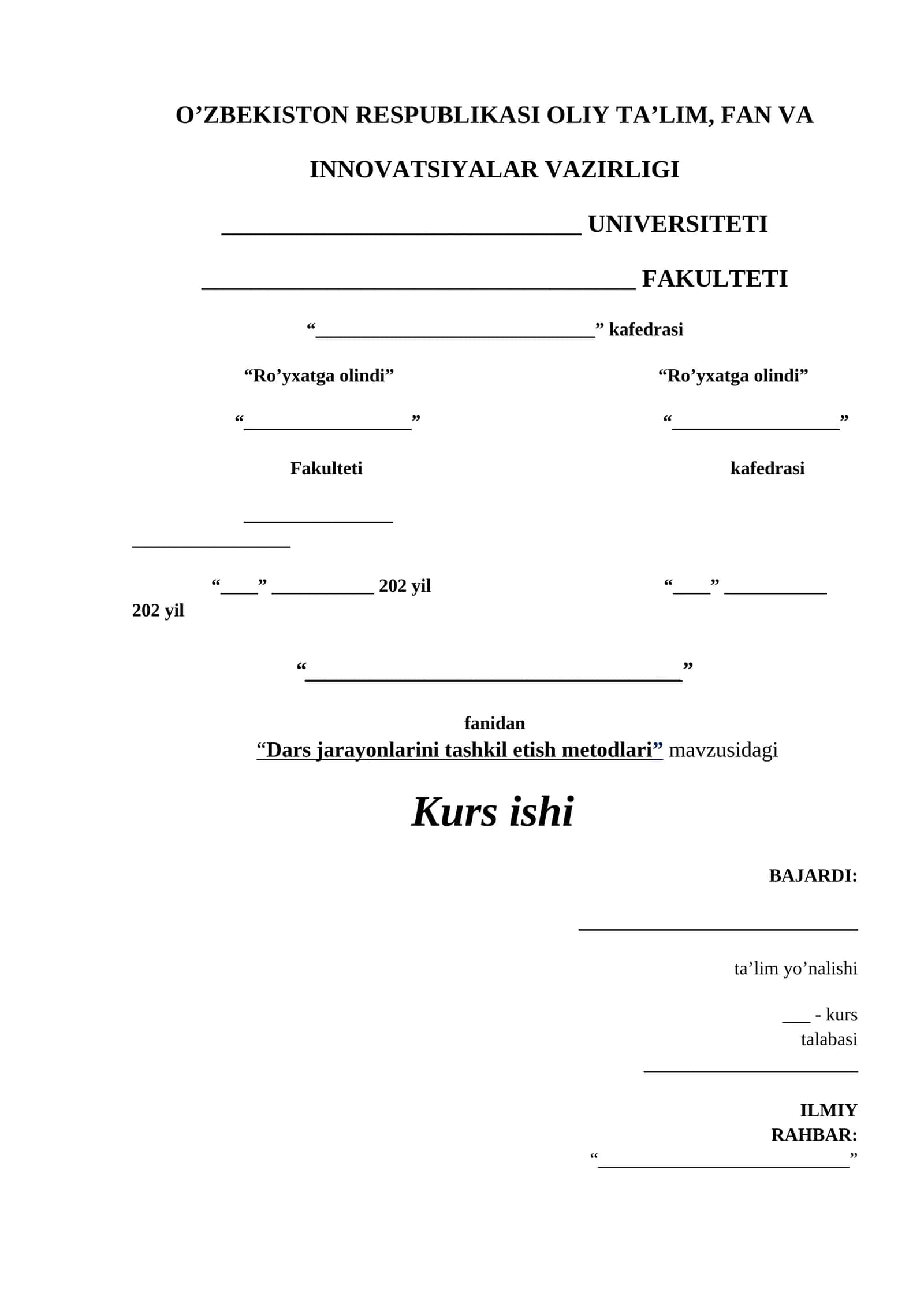 Dars jarayonlarini tashkil etish metodlari 1