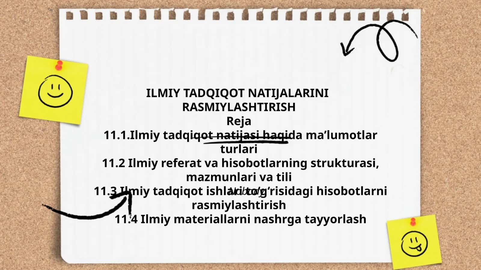ILMIY TADQIQOT NATIJALARINI RASMIYLASHTIRISH 1