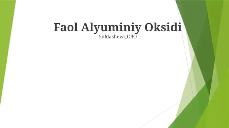 Faol Alyuminiy Oksidi 1