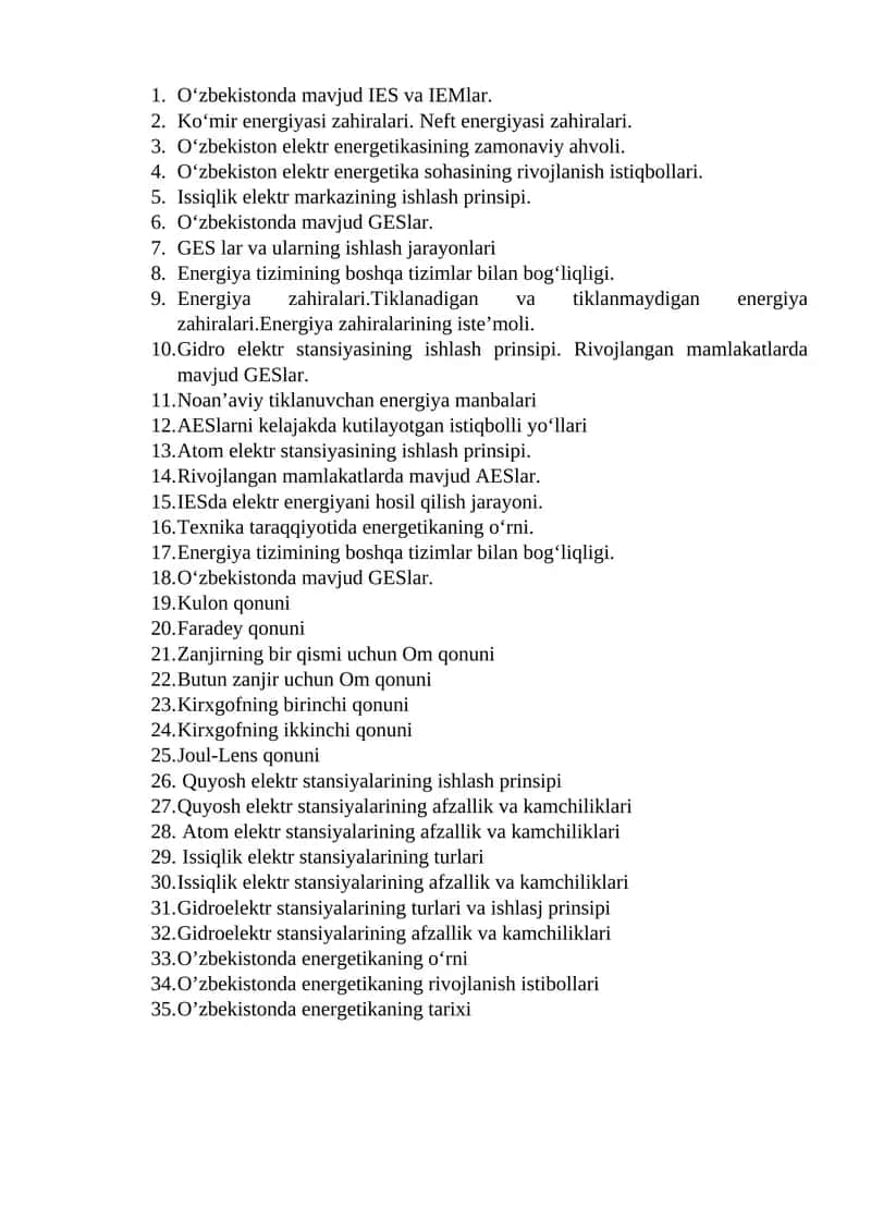 O‘zbekistonda Elektr Energetikasining Rivojlanishi 1