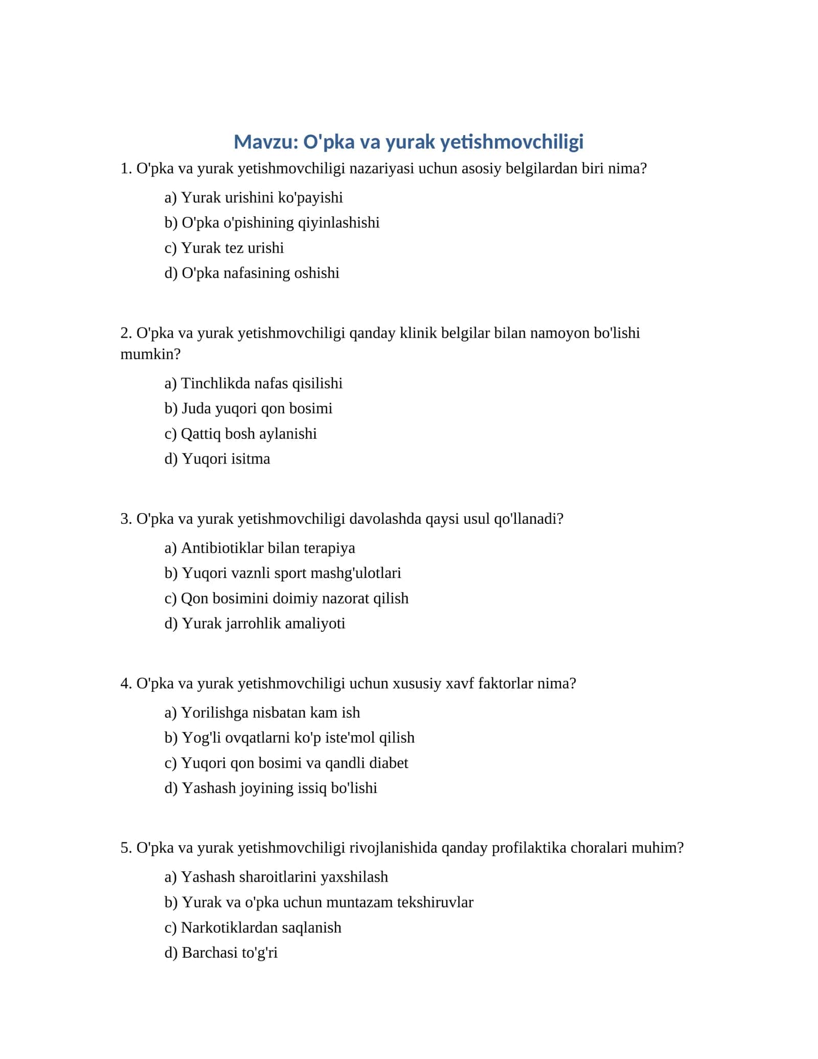 O'pka va yurak yetishmovchiligi 1