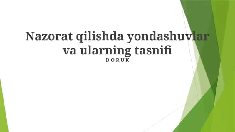 Boshqaruv Tizimlariga Kirish 1
