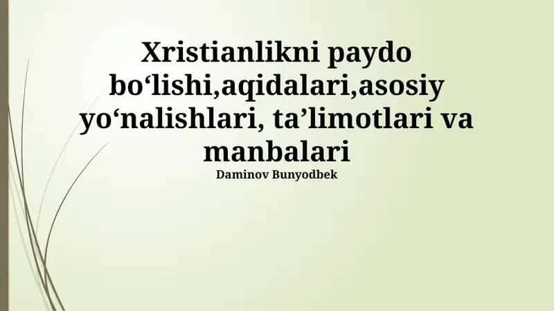 Xristian taʼlimotlari 1