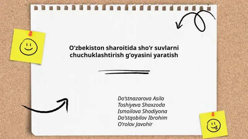 Oʻzbekiston sharoitida shoʻr suvlarni chuchuklashtirish gʻoyasini yaratish 1