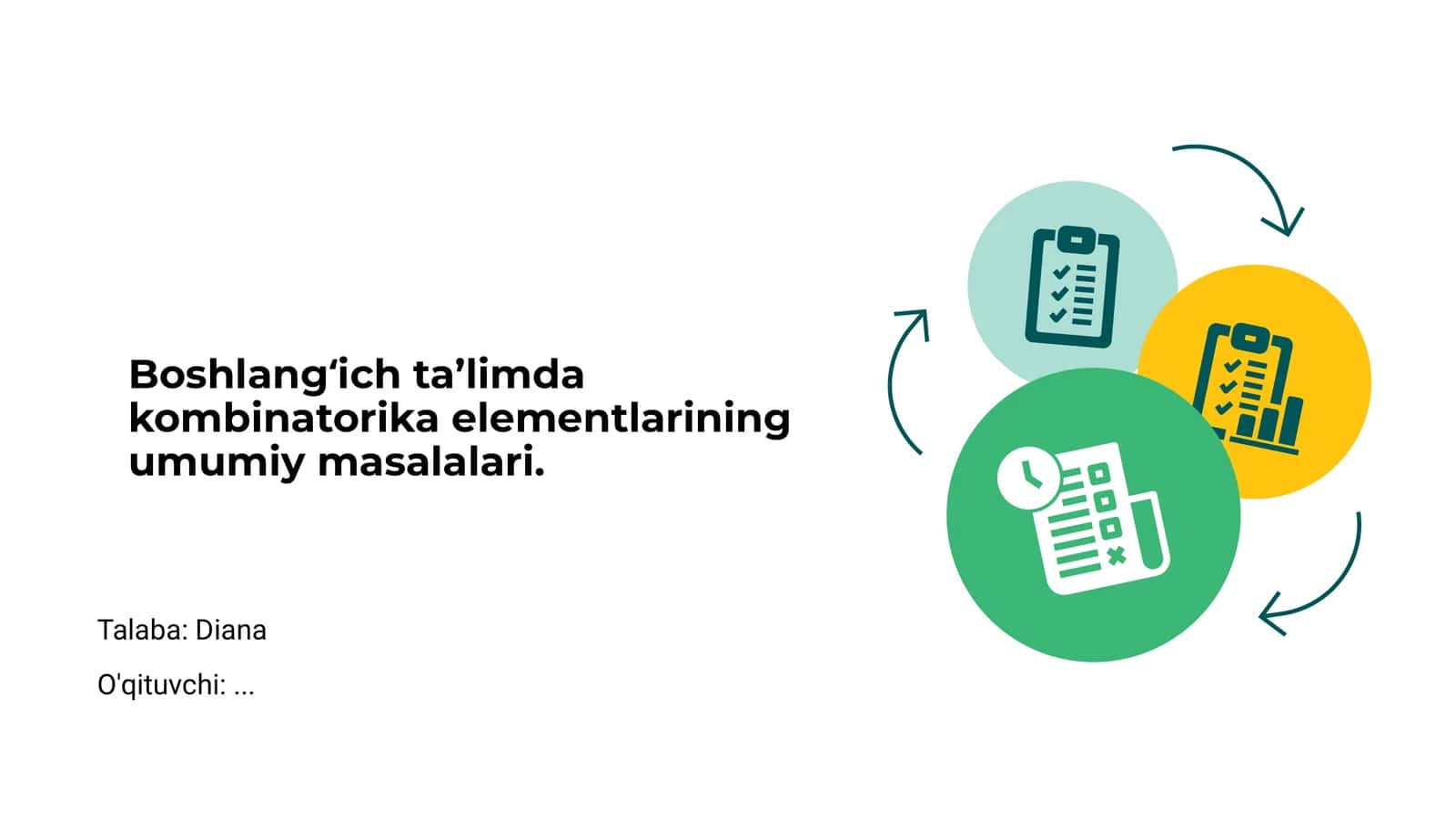 Kombinatorika elementlarining umumiy masalalari 1