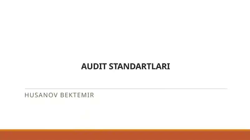 AUDIT STANDARTLARI