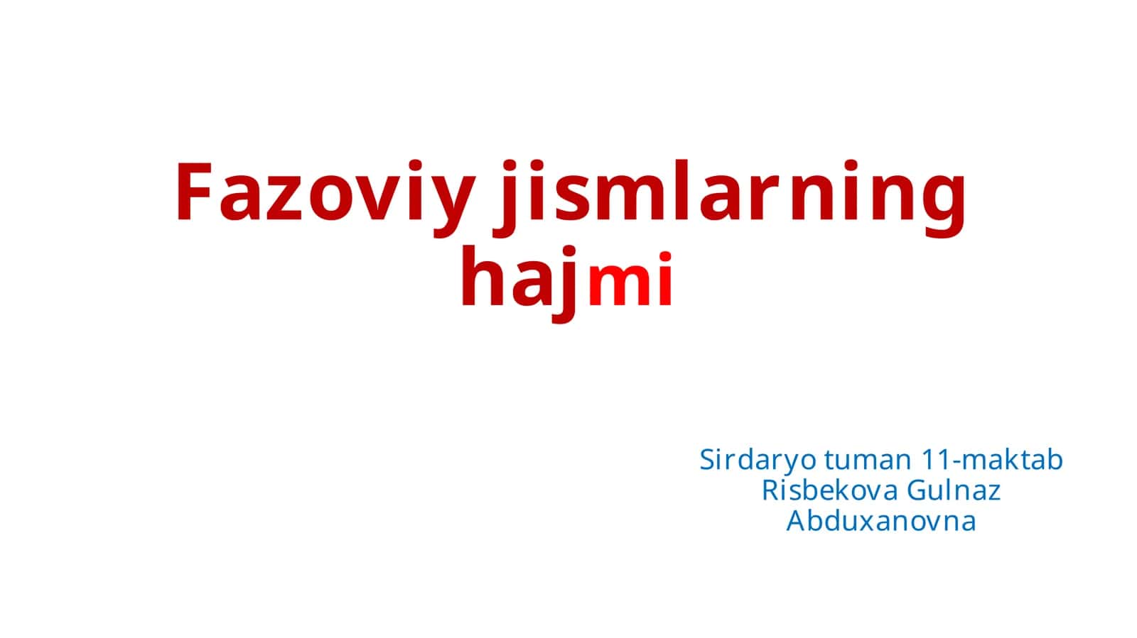 Fazoviy  jismlarning  hajmi 1