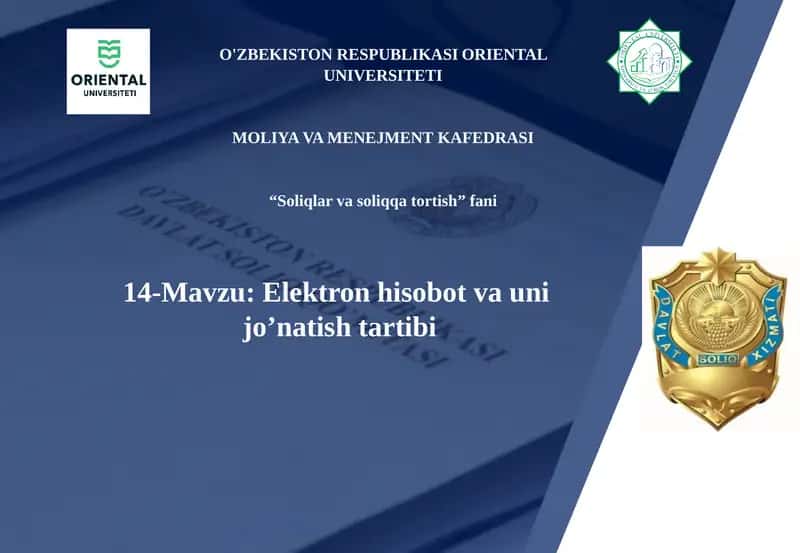 Elektron hisobot va uni jo’natisi tibbiyot 1