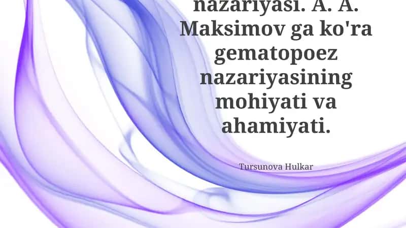 Gematopoez nazariyasi 1