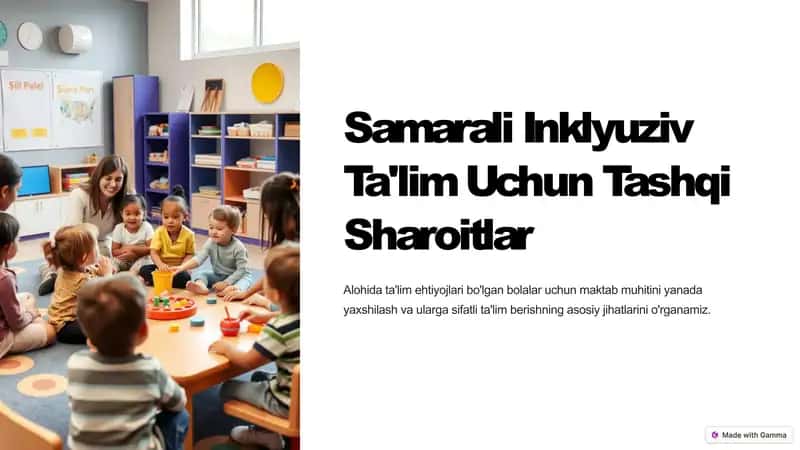 Samarali Inklyuziv Ta'lim Uchun Tashqi Sharoitlar 1