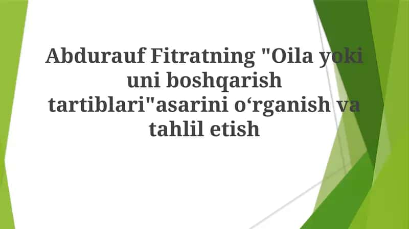 Oila Yoki Uni Boshqarish Tartiblari 1