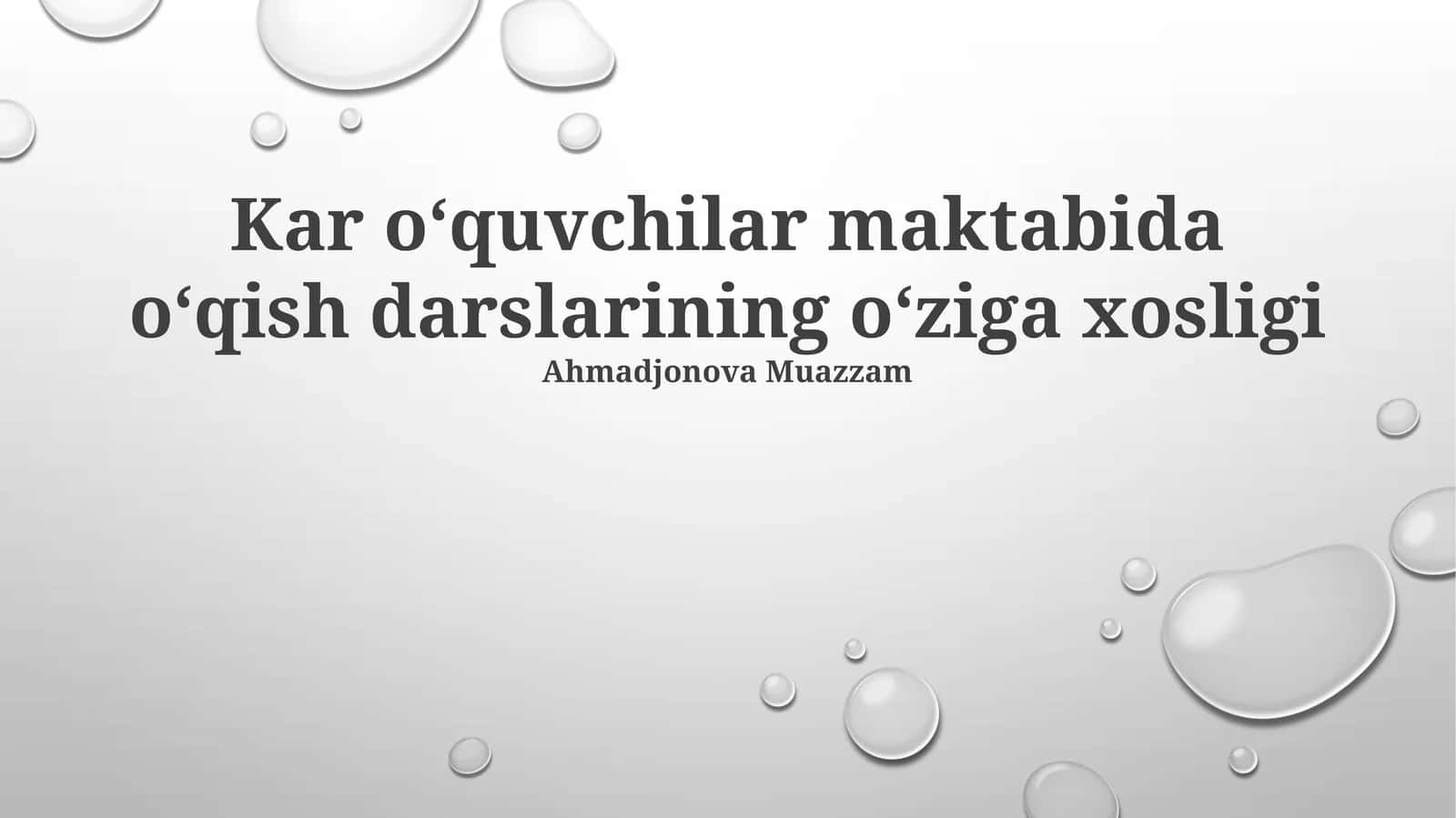 Kar oʻquvchilar maktabida oʻqish darslarining oʻziga xosligi 1