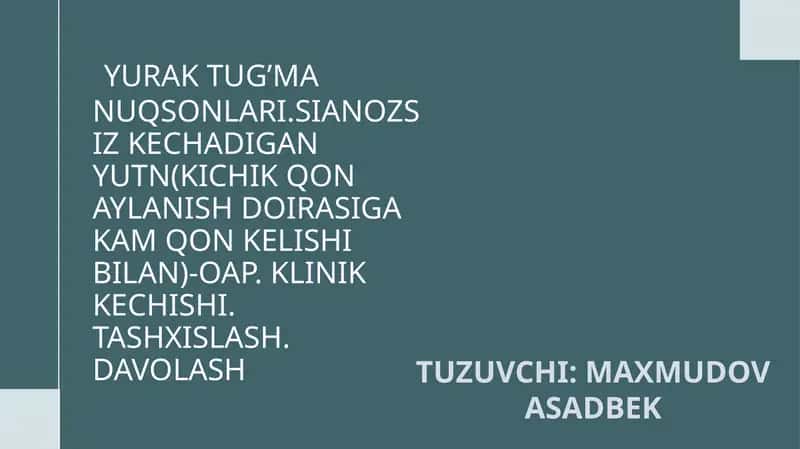 YURAK TUG’MA NUQSONLARI 1