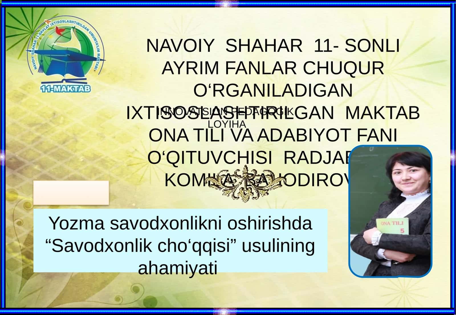 INNOVATSION PEDAGOGIK LOYIHA 1
