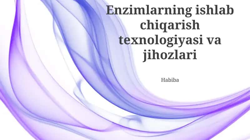 Ferment ishlab chiqarish texnologiyasi va jihozlari 1