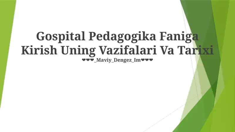 Kasalxona Pedagogikasi 1