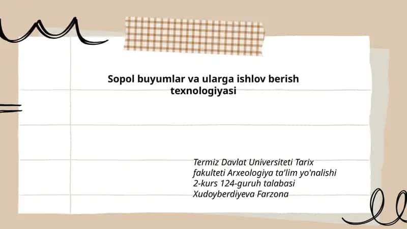 Sopol buyumlar va ularga ishlov berish texnologiyasi 1