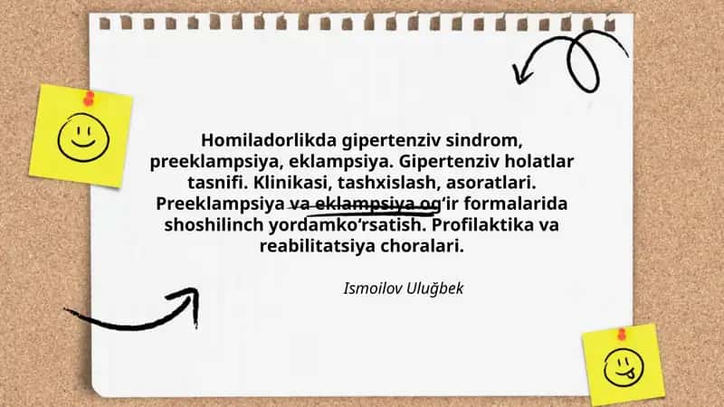 Homiladorlikda gipertenziv sindrom, preeklampsiya, eklampsiya 1
