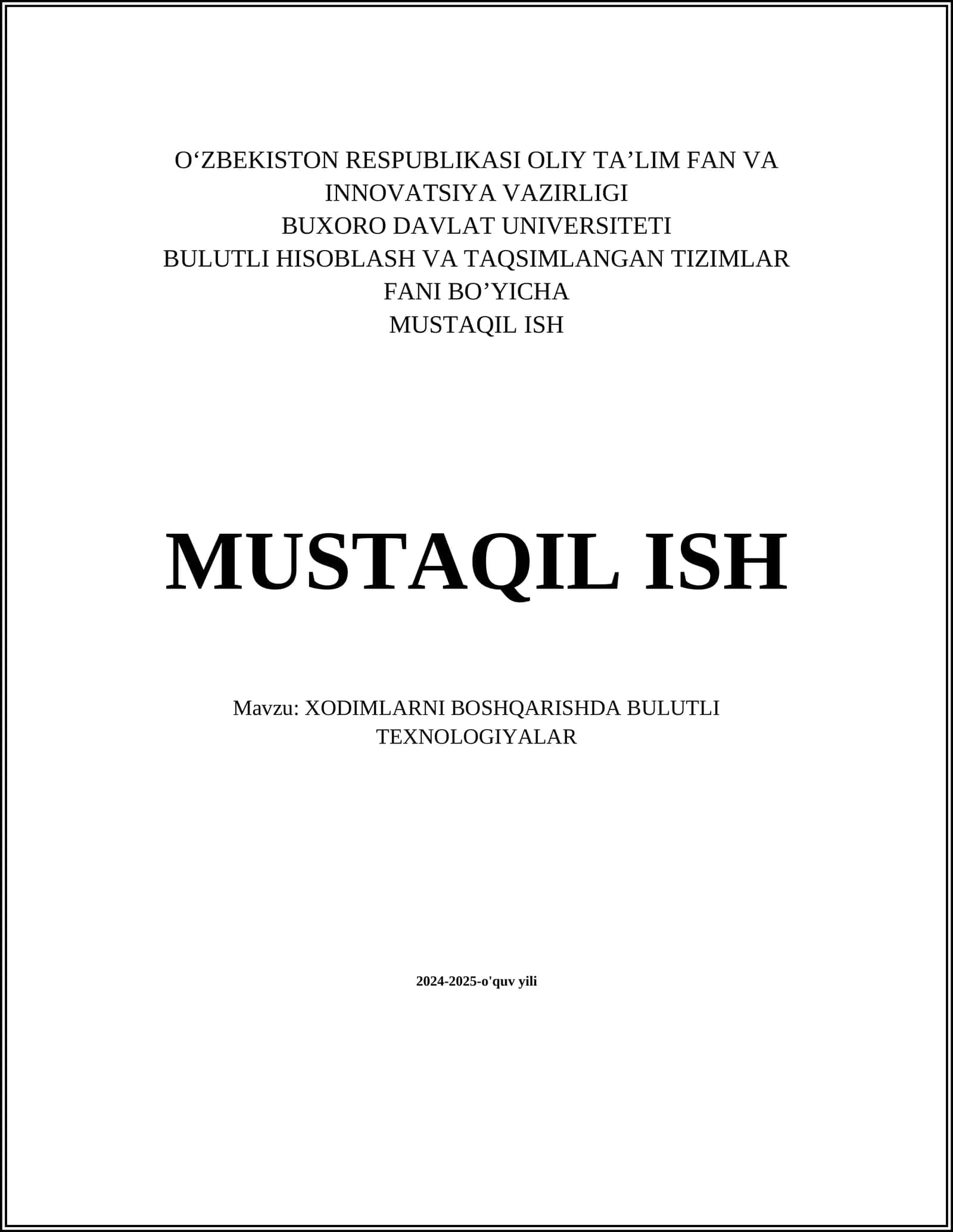 XODIMLARNI BOSHQARISHDA BULUTLI TEXNOLOGIYALAR 1