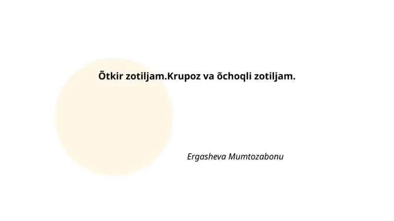 Õtkir zotiljam va Krupoz 1