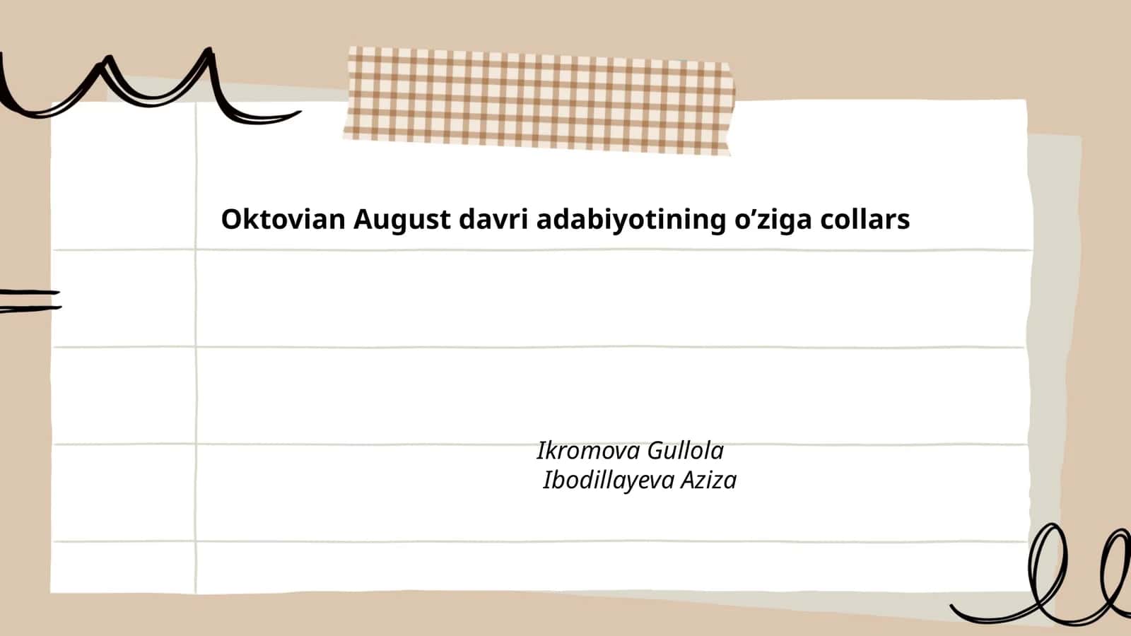 Oktovian - Avgust davri adabiyotining o‘ziga collars 1