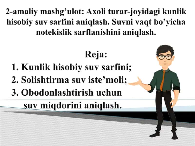 Kunlik hisobiysuv sartlari 1