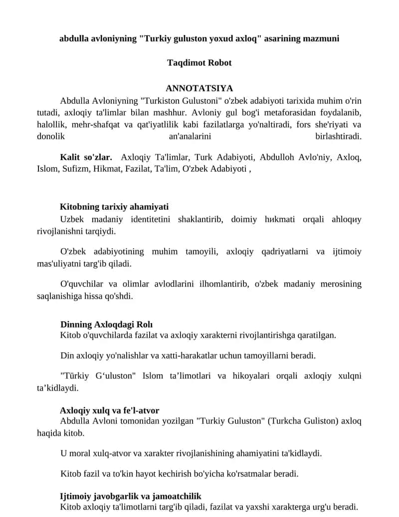 Turkiston Gulustoni 1