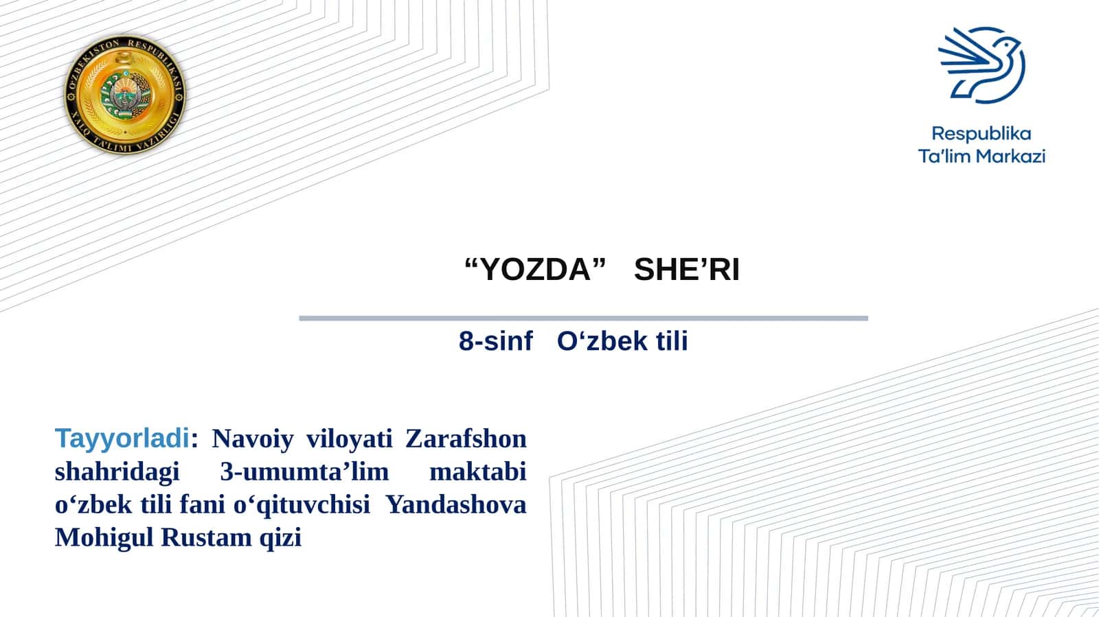 “YOZDA” SHE’RI 1