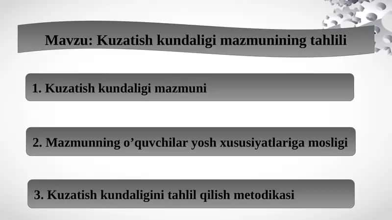 Kuzatish kundaligi mazmuni 1