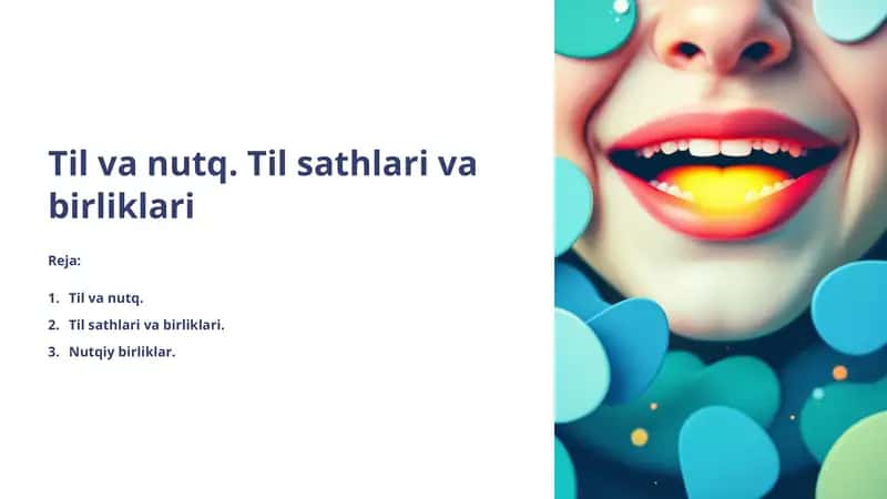 Til va nutq. Til sathlari va birliklari 1