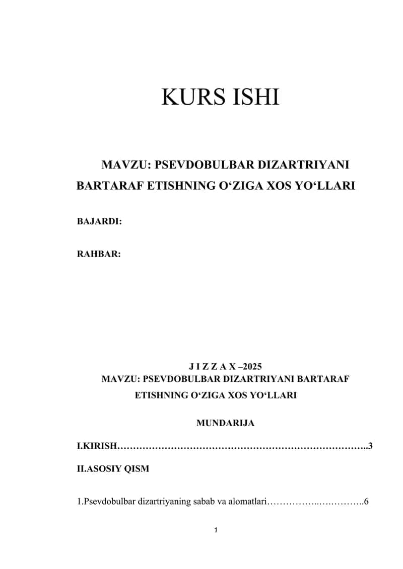 PSEVDOBULBAR DIZARTRIYANI BARTARAF ETISHNING O‘ZIGA XOS YO‘LLARI 1