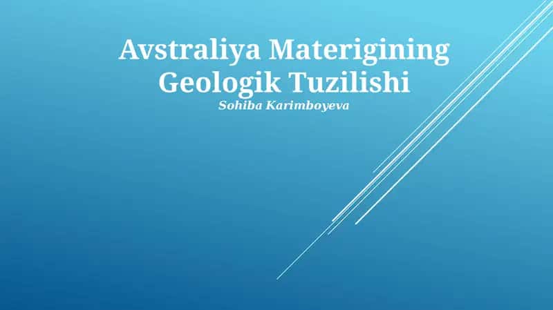 Avstraliya Materigining Geologik Tuzilishi 1