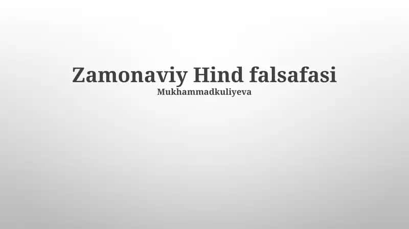 Ekologiya Falsafa va Hindiston Fikri 1