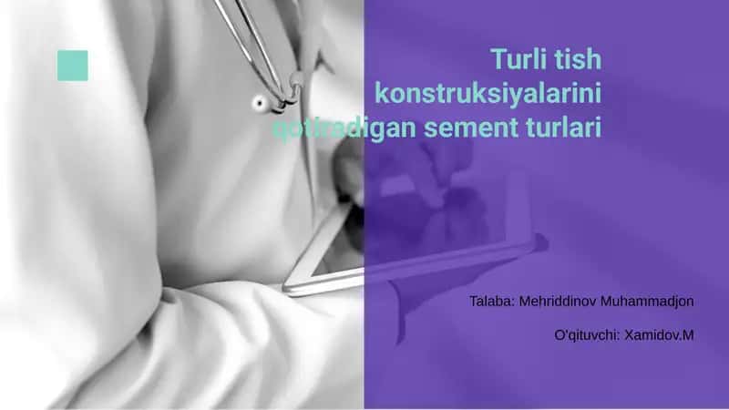 Turli tish konstruksiyalarini qotiradigan sement turlari 1