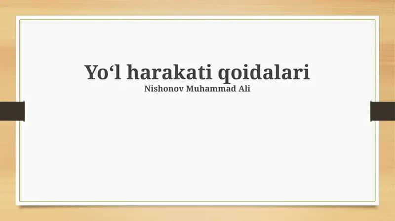 Yoʻl harakati qoidalari 1