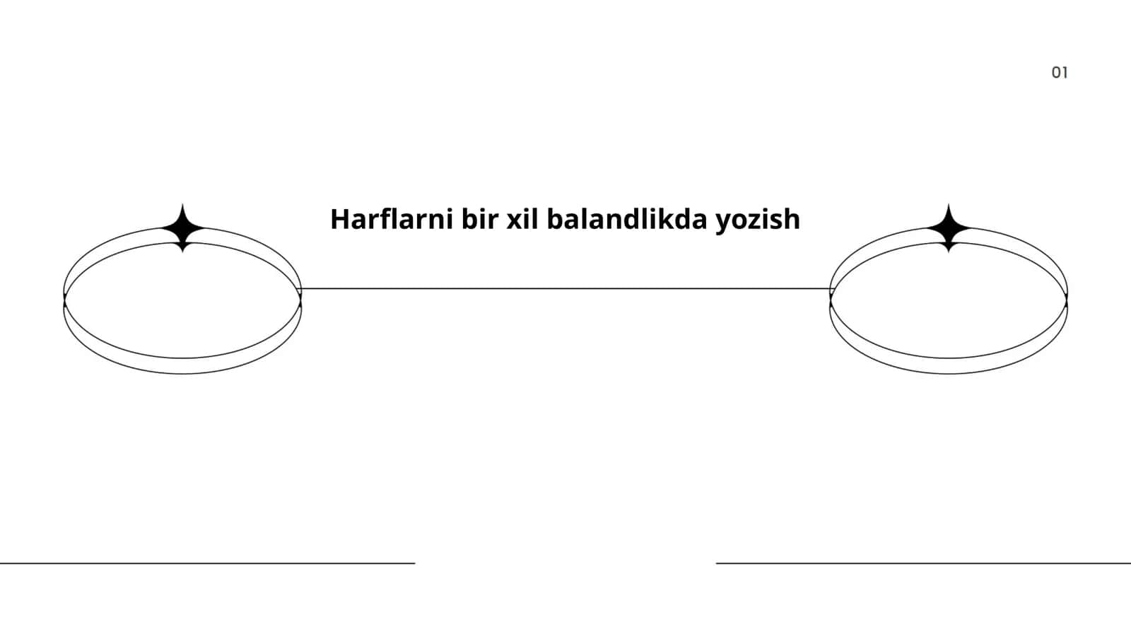 Harflarni bir xil balandlikda yozish 1