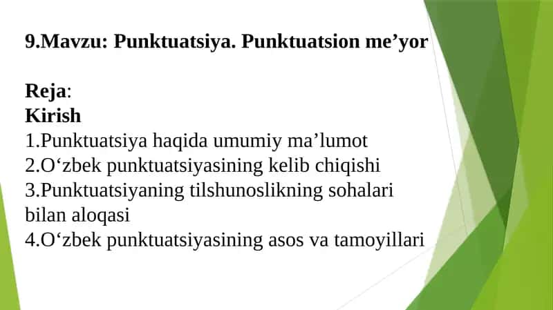 Punktuatsiya. Punktuatsion me’yor 1