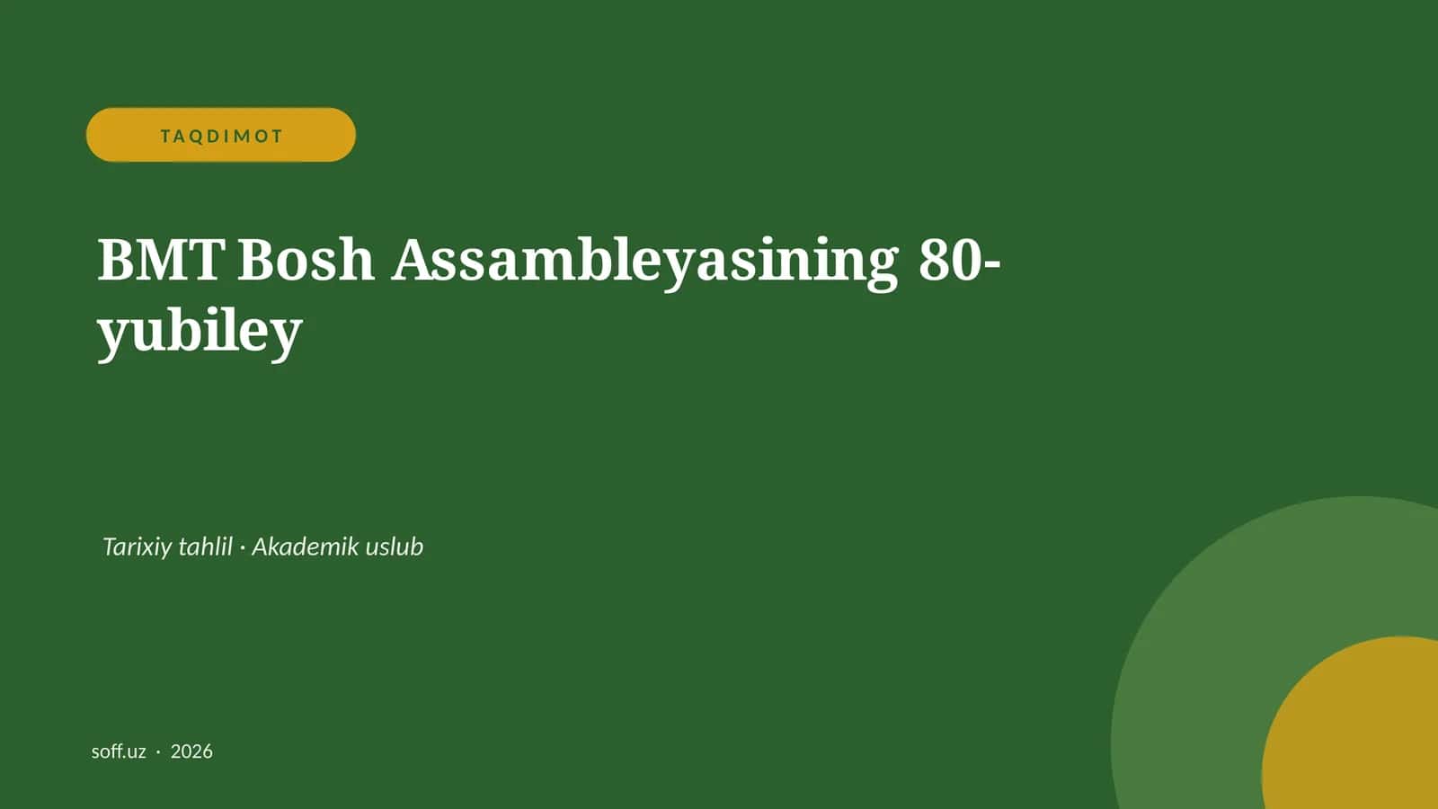 BMT Bosh Assambleyasining 80-yubiley 1