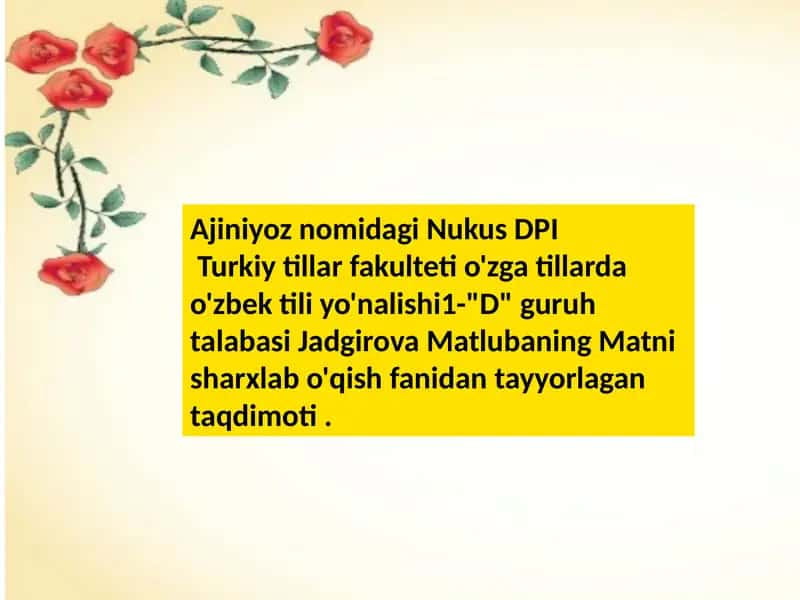 Alisher Navoiy ruboiylari sharhi 1