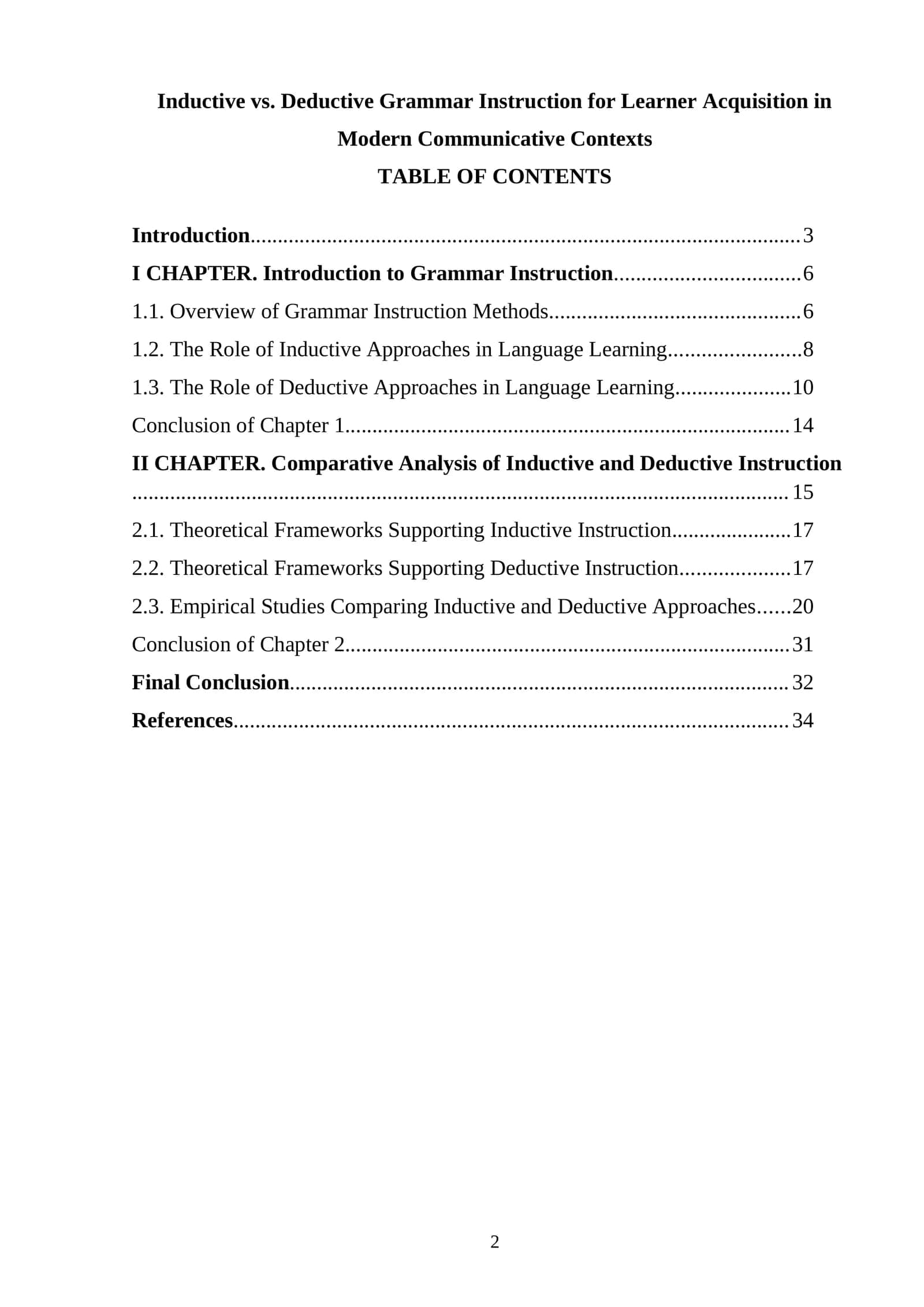 Inductive vs. Deductive Grammar Instruction for Learner Acquisition in Modern Communicative Contexts 1