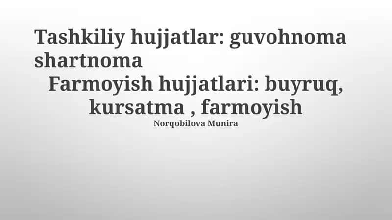 Tashkiliy hujjatlar: guvohnoma shartnoma 1