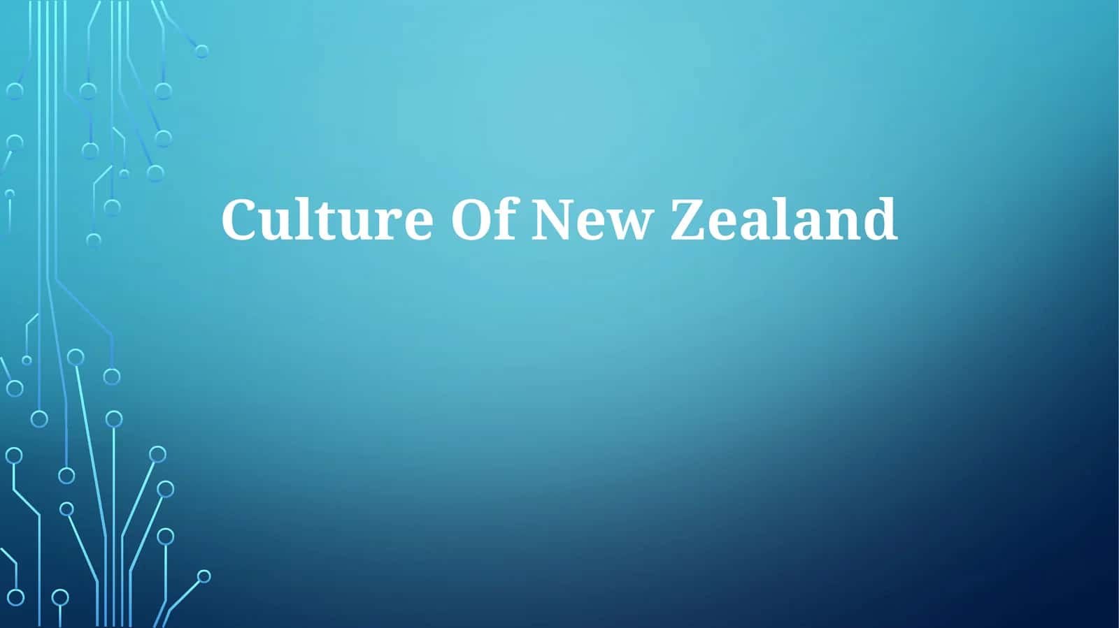 Culture Of New Zealand 1