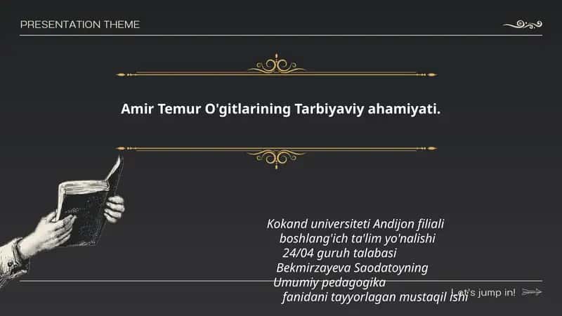 Amir Temur O'gitlarining Tarbiyaviy ahamiyati 1