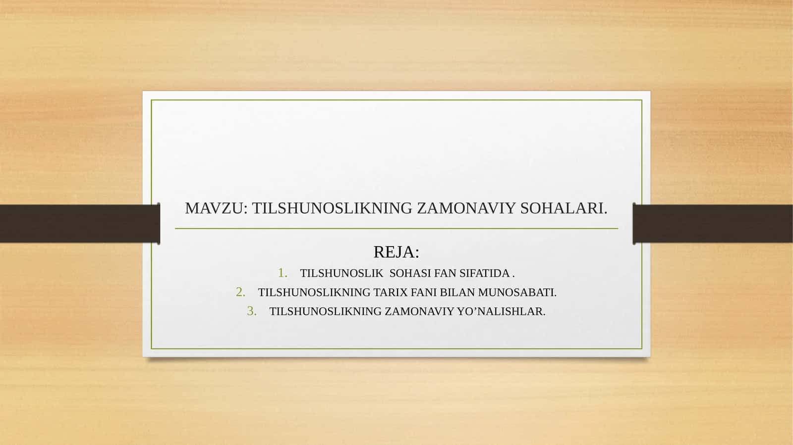 TILSHUNOSLIKNING ZAMONAVIY SOHALARI 1